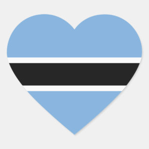 Pegatina de corazón de la bandera de Botsuana