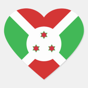 Pegatina de corazón de la bandera de Burundi