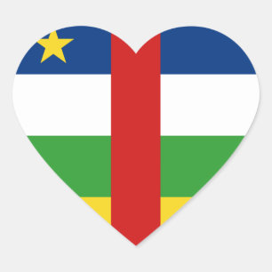 Pegatina de corazón de la bandera de Centrafrique