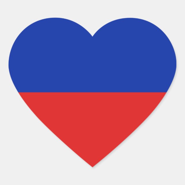 Pegatina de corazón de la bandera de Haití (Anverso)