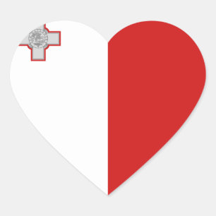 Pegatina de corazón de la bandera de Malta