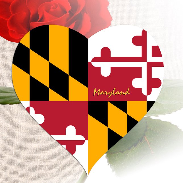 Pegatina de corazón de Maryland, bandera patriótic (Subido por el creador)