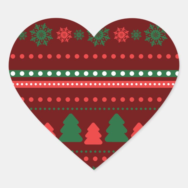 Pegatina de corazón de Navidad (Anverso)
