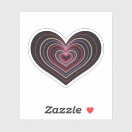 Pegatina de Corazón de Neón Rojo