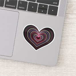 Pegatina de Corazón de Neón Rojo