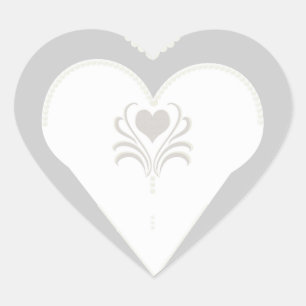 Pegatina de corazón de novias y perlas