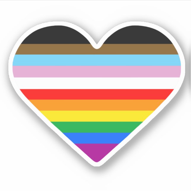 Pegatina de corazón de orgullo progresista (Anverso)