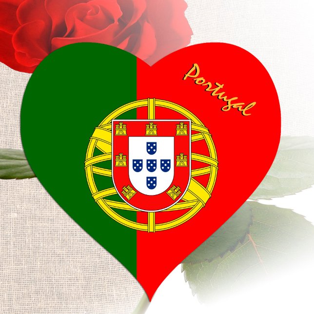 Pegatina de corazón de Portugal, bandera patriótic (Subido por el creador)