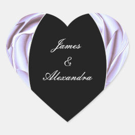 Pegatina de corazón de rosa metálica ligera