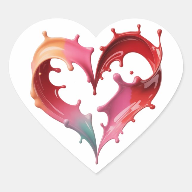 Pegatina de corazón de San Valentín (Anverso)