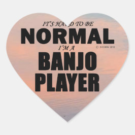 Pegatina de corazón del jugador de banjo normal