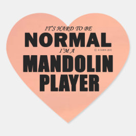 Pegatina de corazón del jugador de mandolin normal