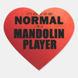 Pegatina de corazón del jugador de mandolin normal