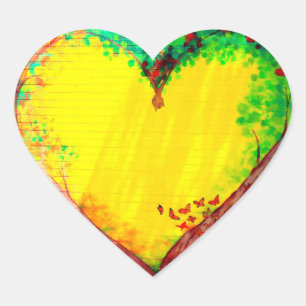 pegatina de corazón dorado