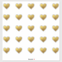Pegatina de corazón dorado