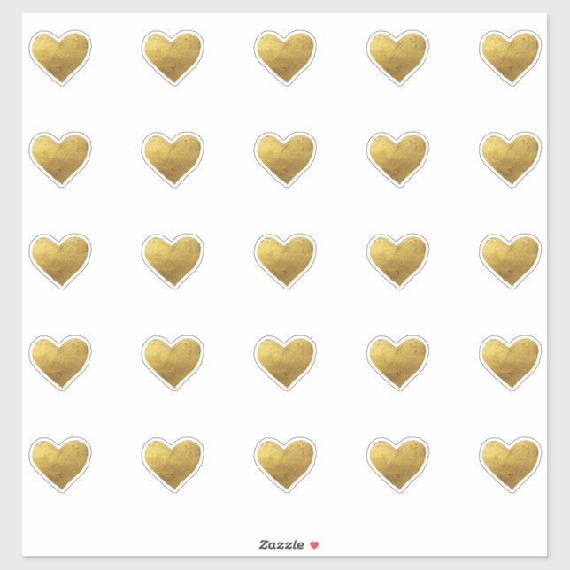 Pegatina de corazón dorado (Hoja)