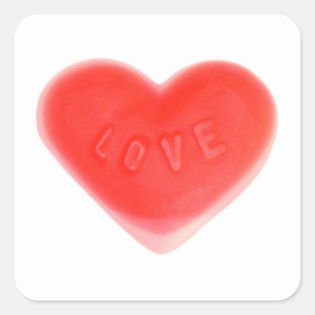 Pegatina de corazón dulce cuadrado (Anverso)
