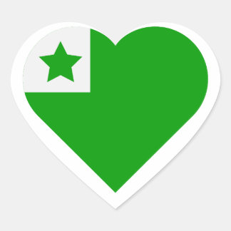 Pegatina de corazón esperanto koro