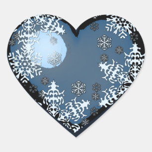 Pegatina de corazón helado