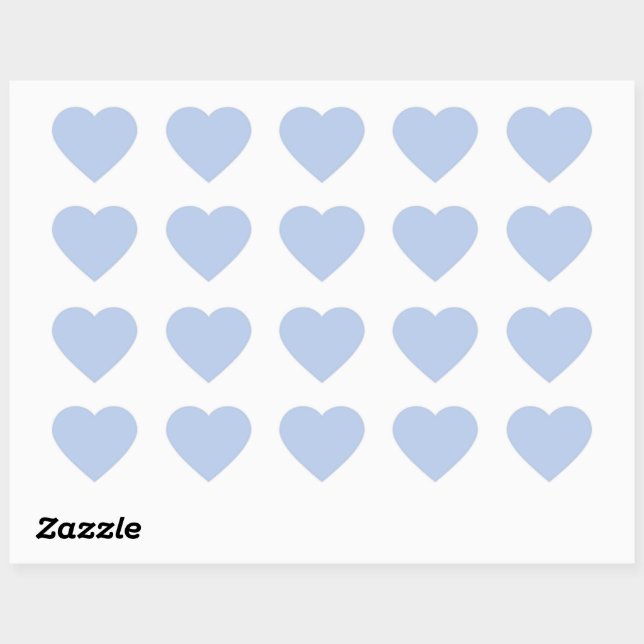 Pegatina de corazón lindo azul cielo suave (Hoja)