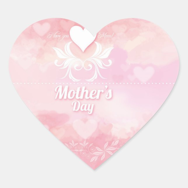Pegatina de corazón madre (Anverso)