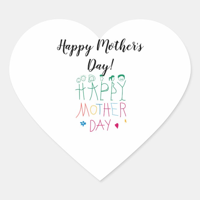 Pegatina de corazón madre (Anverso)