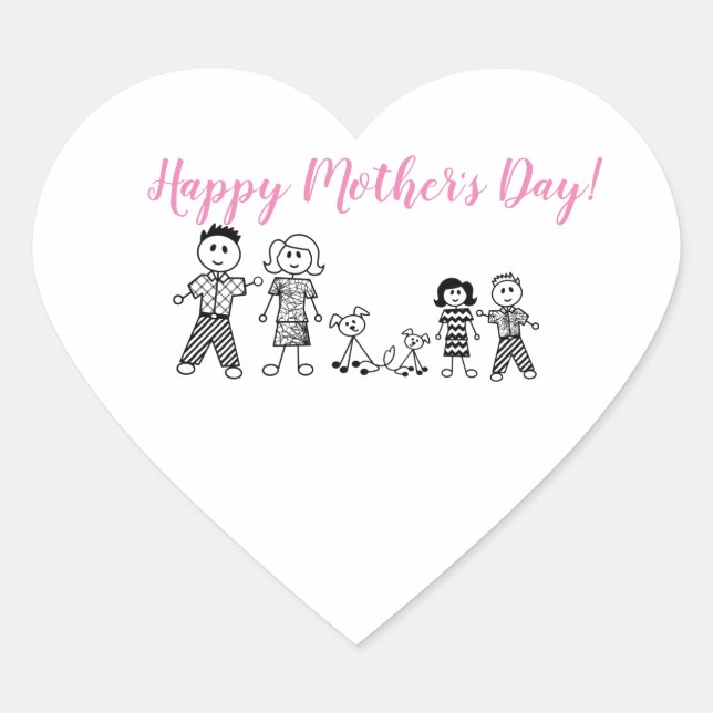 Pegatina de corazón madre (Anverso)