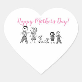 Pegatina de corazón madre