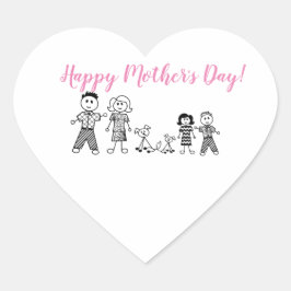 Pegatina de corazón madre