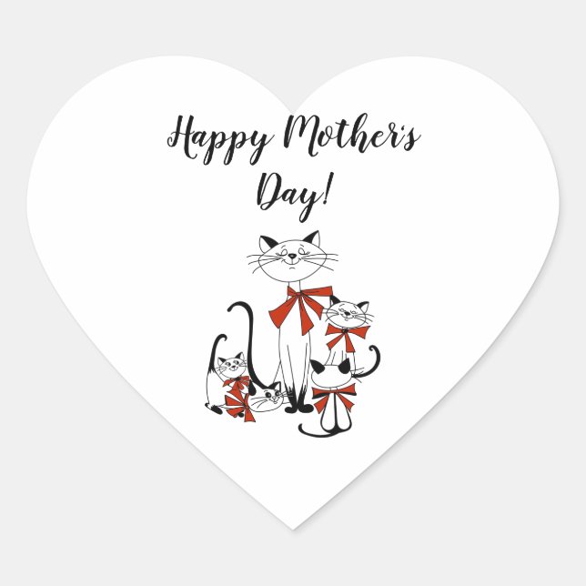 Pegatina de corazón madre (Anverso)