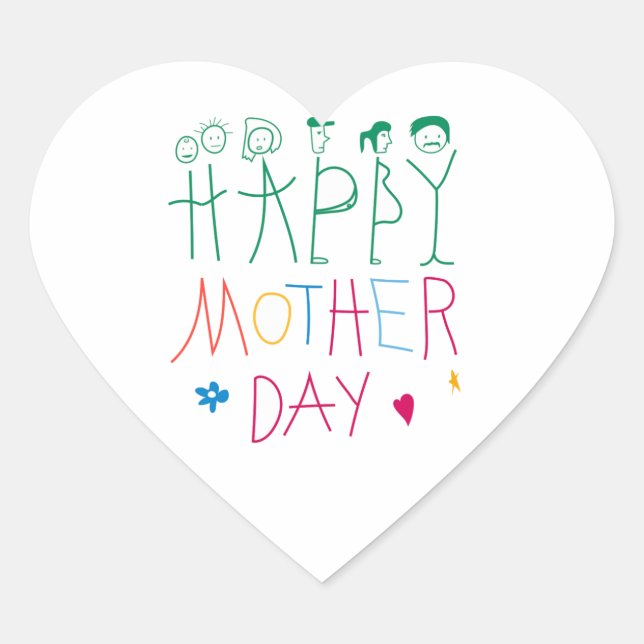 Pegatina de corazón madre (Anverso)