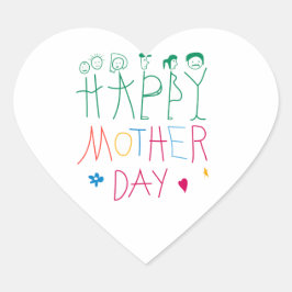 Pegatina de corazón madre
