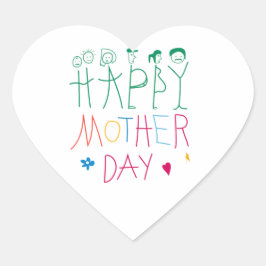 Pegatina de corazón madre