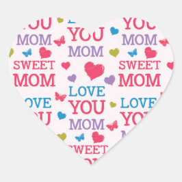 Pegatina de corazón madre