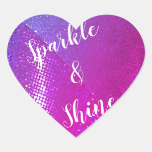 Pegatina de corazón morado de Personalizado de esp