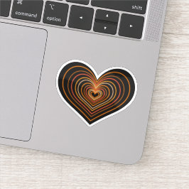 Pegatina de corazón naranja neón