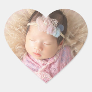 Pegatina de corazón para bebé de 1 foto