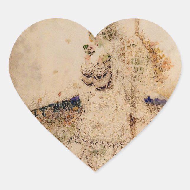 Pegatina de corazón para despedida de soltera Art  (Anverso)