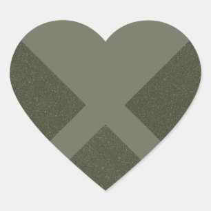 Pegatina de corazón partido verde musgo