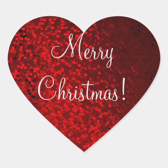 pegatina de corazón purpurina rojo (Anverso)