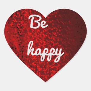 pegatina de corazón purpurina rojo