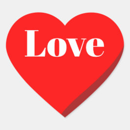 Pegatina de corazón rojo 3D de amor