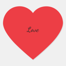 Pegatina de Corazón Rojo Amor Cursiva