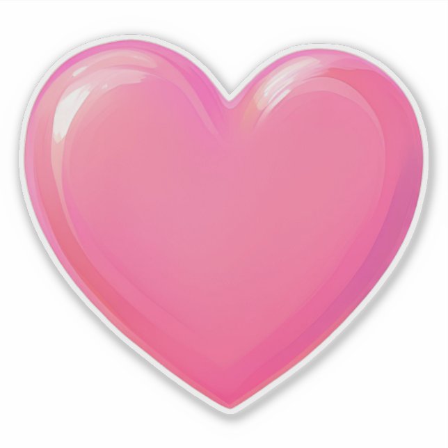 Pegatina de corazón rosado (Anverso)