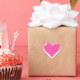 Pegatina de corazón rosado de regalo de amor