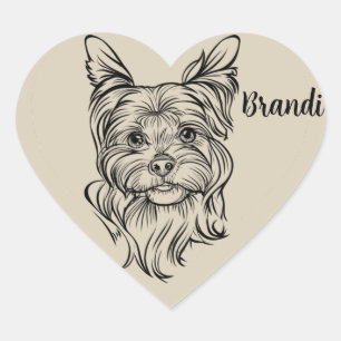 Pegatina de corazón shih tzu personalizado con nom
