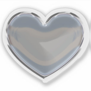 Pegatina de corazón único cromado