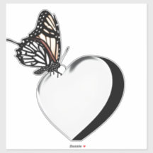 Pegatina de corazones de mariposa
