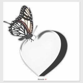 Pegatina de corazones de mariposa