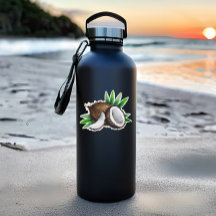 Pegatina de corte de coco tropical | Pegatina de c